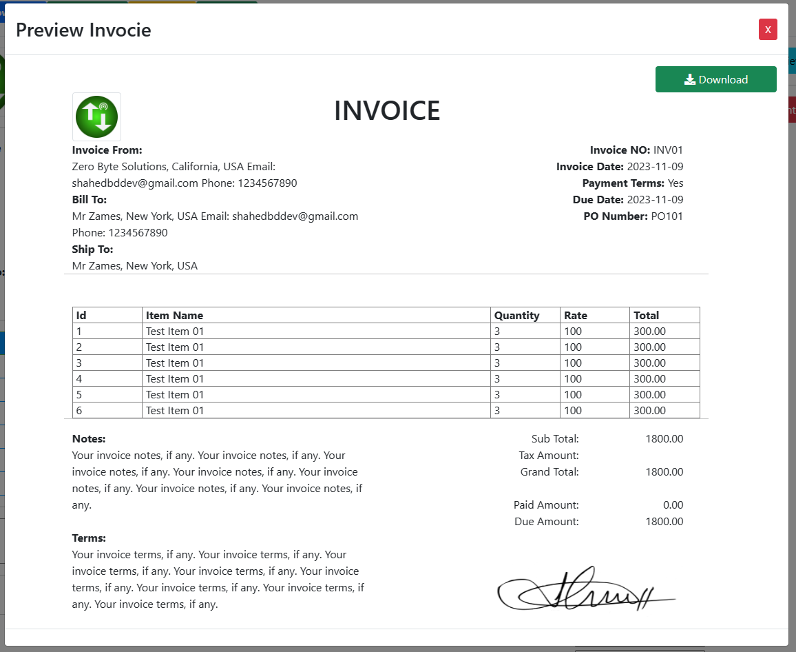Invoice Template En Neat